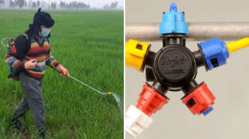 Selection of nozzle at the time of spraying of chemicals in crops
