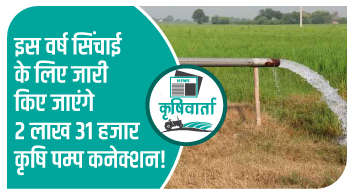 इस वर्ष सिंचाई के लिए जारी किए जाएंगे 2 लाख 31 हजार कृषि पम्प कनेक्शन!